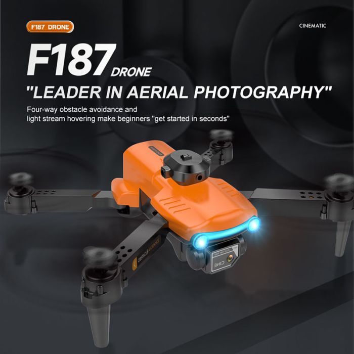 Квадрокоптер ZFR F187 Pro дрон / камера 4K HD / FPV / 50x zoom / помаранчевий