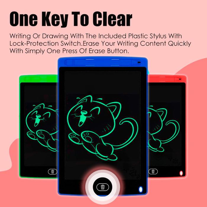 Планшет графический для рисования, заметок 8.5" LCD Writing Pad Pink