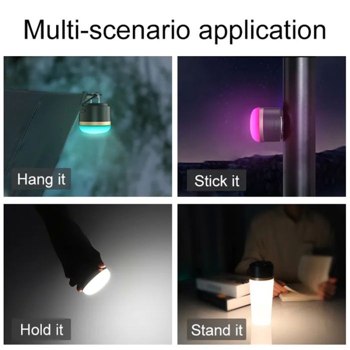 Ліхтар кемпінговий Camping Light M0 + Powerbank 3600 mAh / 13 режимів / магніт / гачок / IP65 / 5W / Type-C