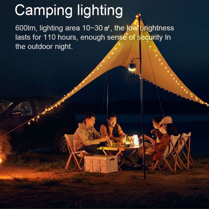 Ліхтар кемпінговий Camping Light M0 + Powerbank 3600 mAh / 13 режимів / магніт / гачок / IP65 / 5W / Type-C