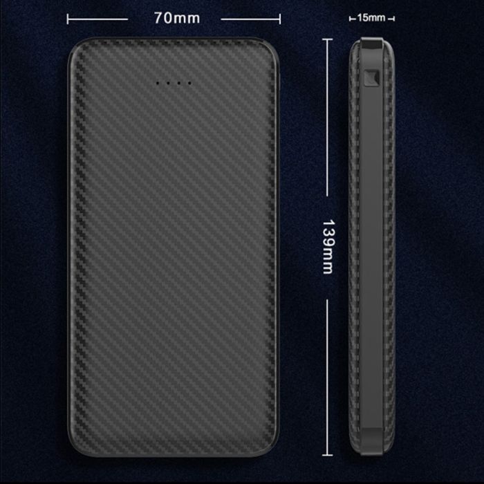 УМБ Power bank XIYT YZB0110 10000 mAh 2xUSB / Micro / Type-C Black