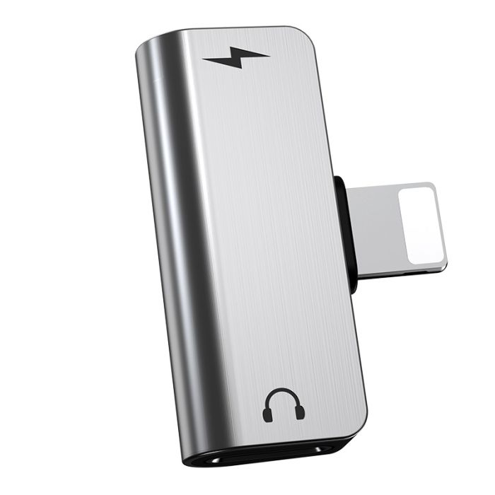 Перехідник Hoco LS24 Dual Lightning Converter (Сталевий)