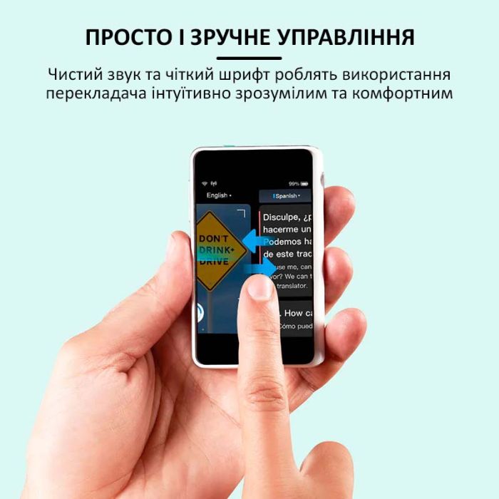 Голосовой переводчик Timekettle Fluentalk T1 Mini онлайн, офлайн, фото перевод, 40 языков Blue