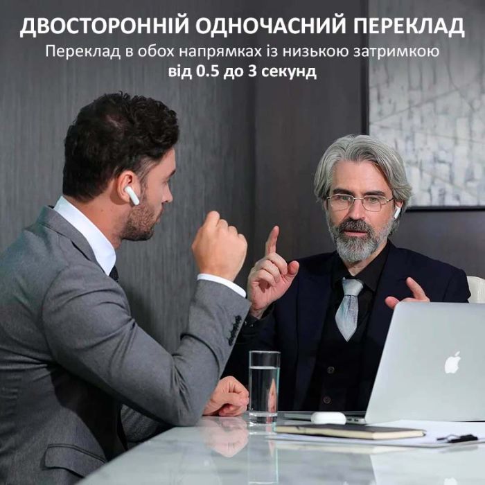 Наушники переводчик Timekettle WT2 Edge, AI двусторонний синхронный перевод, 42 языка, офлайн + онлайн White