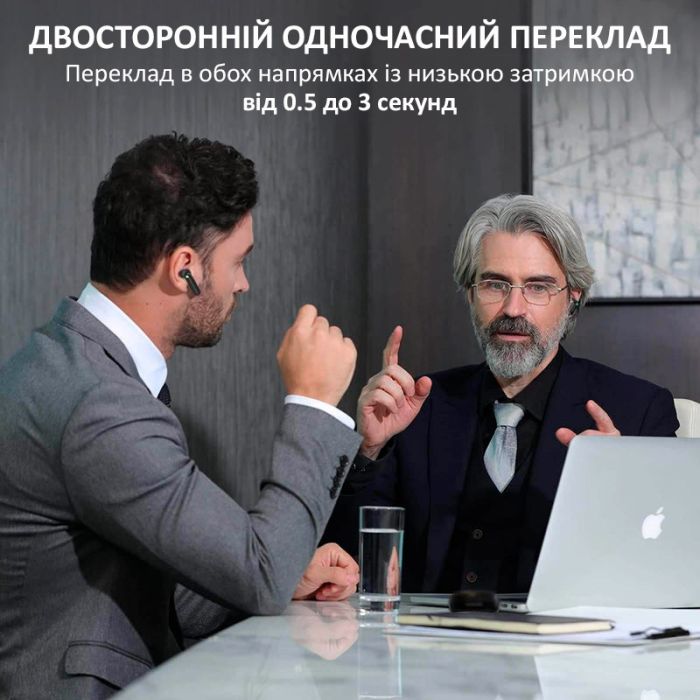 Наушники переводчик Timekettle WT2 Edge, AI двусторонний синхронный перевод,  42 языка, офлайн + онлайн Black