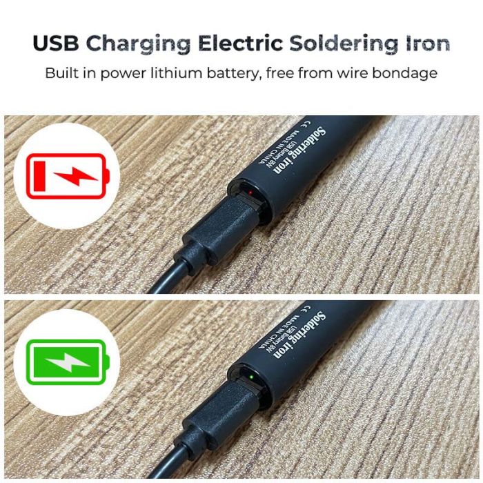 Паяльник USB портативный беспроводной с подставкой, питание 5V, 8W, 330 - 450°C White