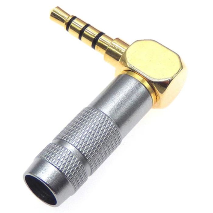 Роз'єм HM-450 4pin 3.5mm mini-jack кутовий Сірий