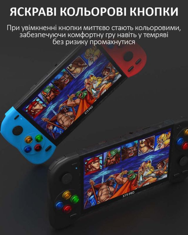 Портативна ігрова приставка X19 Pro / 5.1'' / 8Gb / 6800+ ретро ігор / підключення до TV / 1500mAh