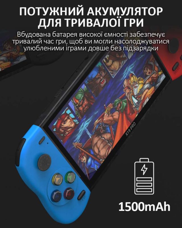 Портативна ігрова приставка X19 Pro / 5.1'' / 8Gb / 6800+ ретро ігор / підключення до TV / 1500mAh