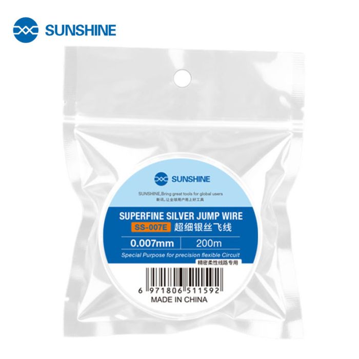 Дріт, нитка для монтажу перемичок SUNSHINE SS-007E срібна / 0.007 mm / 200 m