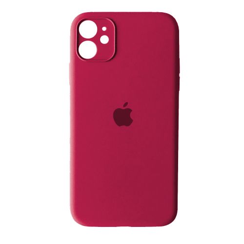 Чехол Silicone Case Full Camera для iPhone 12 (36) rose red