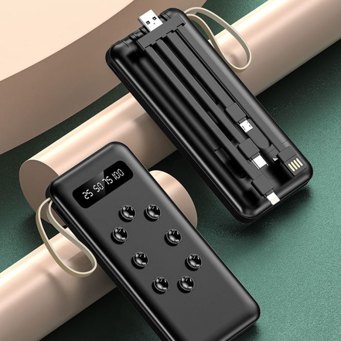 УЦІНКА! Power Bank VNpower K305 + кабель 4в1 USB/Micro/Type-C/Lightning/Ліхтарик Black / 3000 mAh