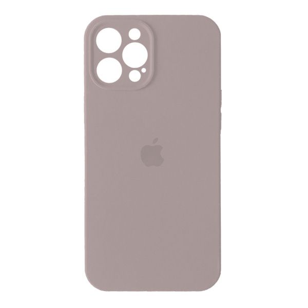 Чехол Silicone case Full Camera Square side для iPhone 12 Pro Max Pink sand