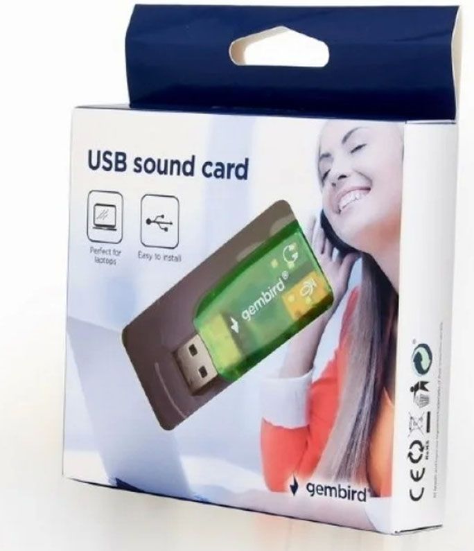Звукова карта USB 2.0, 5.1, Gembird, Green, Box (SC-USB-01)