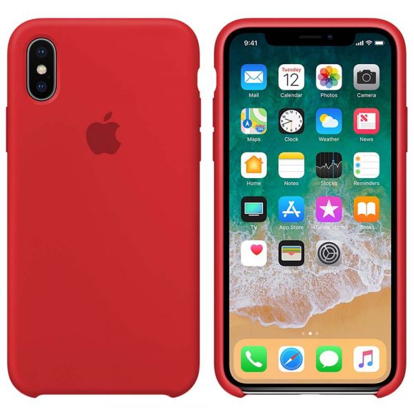 Чохол Silicone case для iPhone X/XS red