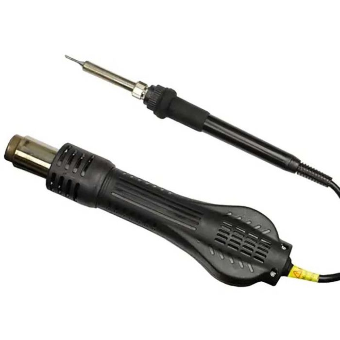 Паяльна станція Forward 878D 2 в 1 термофен + паяльник, LED дисплей, 3 насадки, 100 - 480°C, 700 Вт