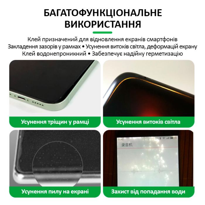 Клей термостійкий Relife RL-035B герметик для рамок, дисплеїв смартфонів, прозорий, 30 мл