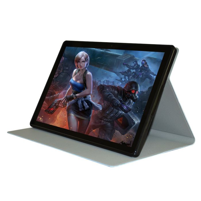 Чехол книжка для планшета Blackview Tab 15 / Tab 15 Pro / подставка / силиконовая основа / серый