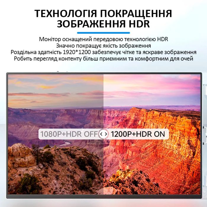 Монитор портативный W14FPC 14 дюймов с двойным дисплеем для ноутбуков / IPS / 1920x1200 / Type-C / HDMI