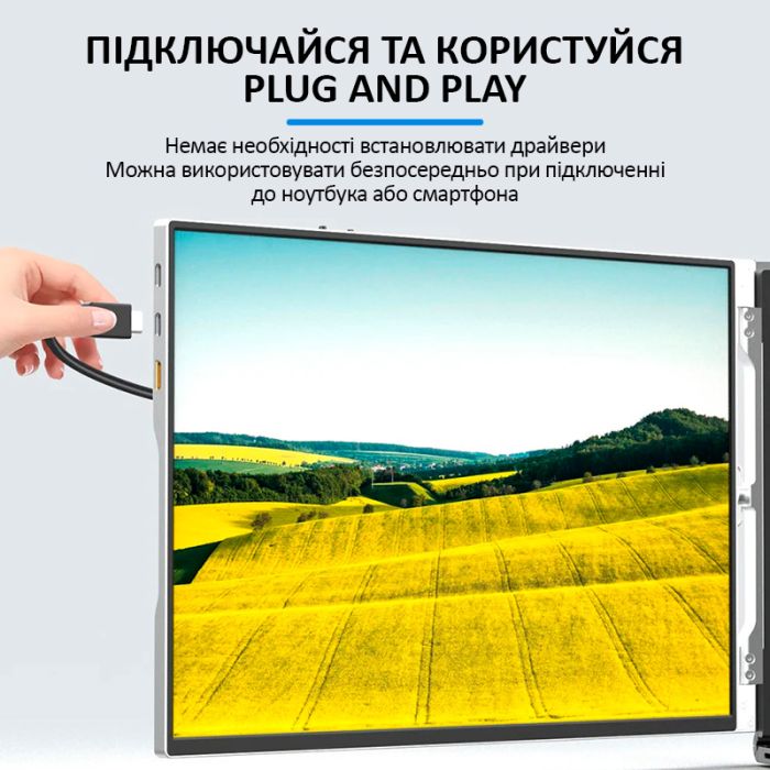 Монитор портативный W16FPC 16 дюймов с двойным дисплеем для ноутбуков / IPS / 1920x1200 / Type-C / HDMI