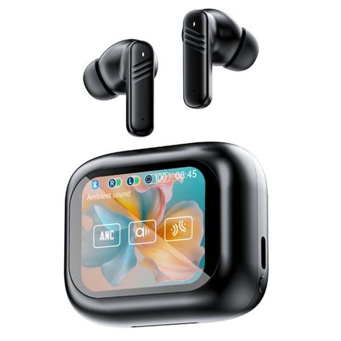 Бездротові навушники LX-10 TWS Earbuds з LED дисплеєм, Bluetooth 5.4, ANC + ENC, 320mAh Black