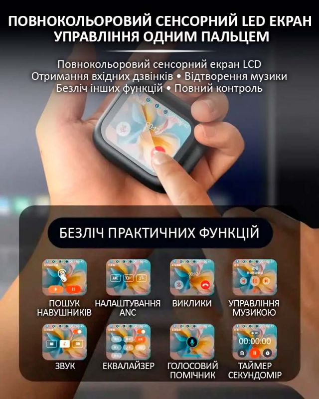 Бездротові навушники LX-10 TWS Earbuds з LED дисплеєм, Bluetooth 5.4, ANC + ENC, 320mAh White