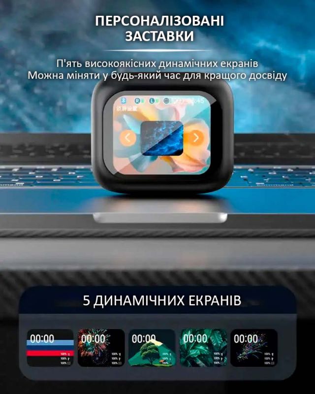 Бездротові навушники LX-10 TWS Earbuds з LED дисплеєм, Bluetooth 5.4, ANC + ENC, 320mAh White