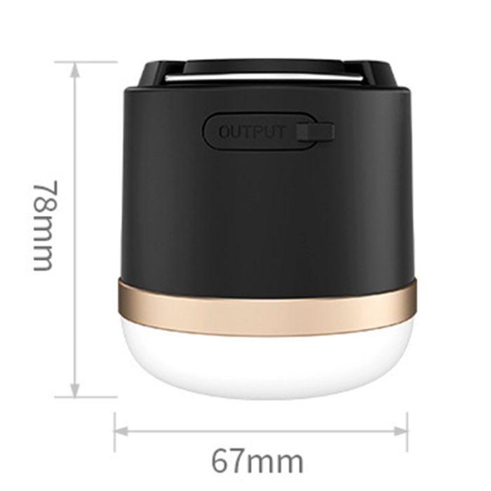 Ліхтар ручний кемпінговий Portable Light, 5 режимів, Powerbank 7200mAh, магніт, IP65 Чорний