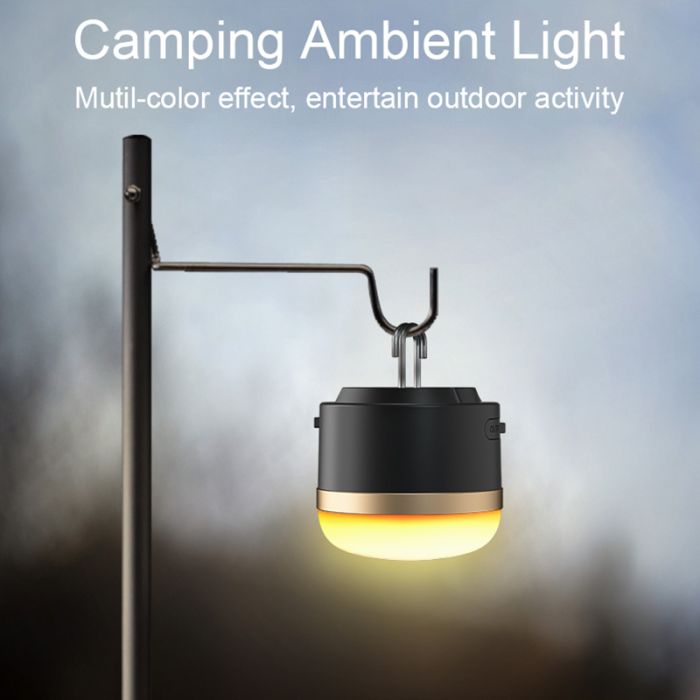 Ліхтар ручний кемпінговий Portable Light, 13 режимів, Powerbank 3600mAh, магніт, IP65 Чорний