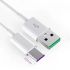 Кабель USB Type-C з подовженим роз'ємом / довжина конектора 10мм / 1м Білий