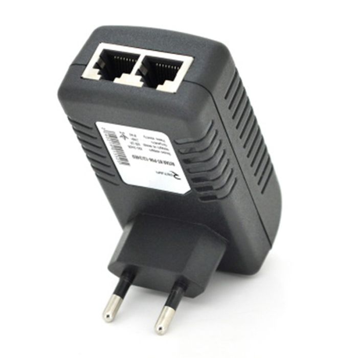 POE инжектор RITAR RT-PIN-24/12EU, 24V 0,5A (12Вт) с портами Ethernet 10/100Мбит/с, EU PLUG