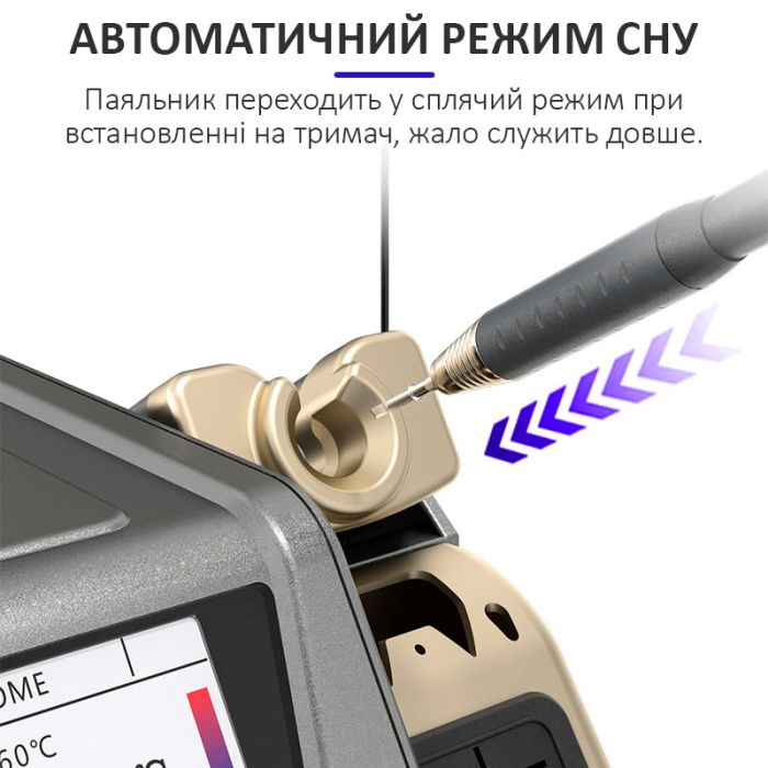 Паяльна станція 3 в 1 GVM H3 / 3 паяльники T115 + T210 + T245 / 3 канали пам'яті / 100-480°C / 80 Вт
