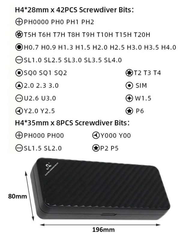 Викрутка акумуляторна SW-80022 / набір 58 в 1 / для точних робіт / Type-C / 350 mAh / в кейсі