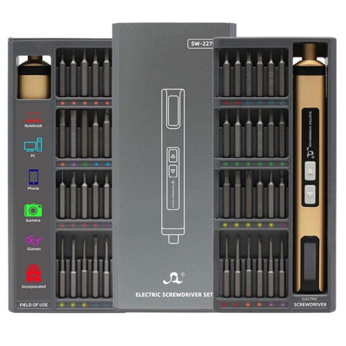 Отвертка аккумуляторная SW-2270C / набор 50 в 1 / для точных работ / Type-C / 350 mAh / в кейсе