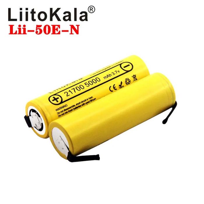 Акумулятор LiitoKala Lii-50E-N 21700 / високострумовий / 15А (25A) / 5000 mah / під пайку / Original