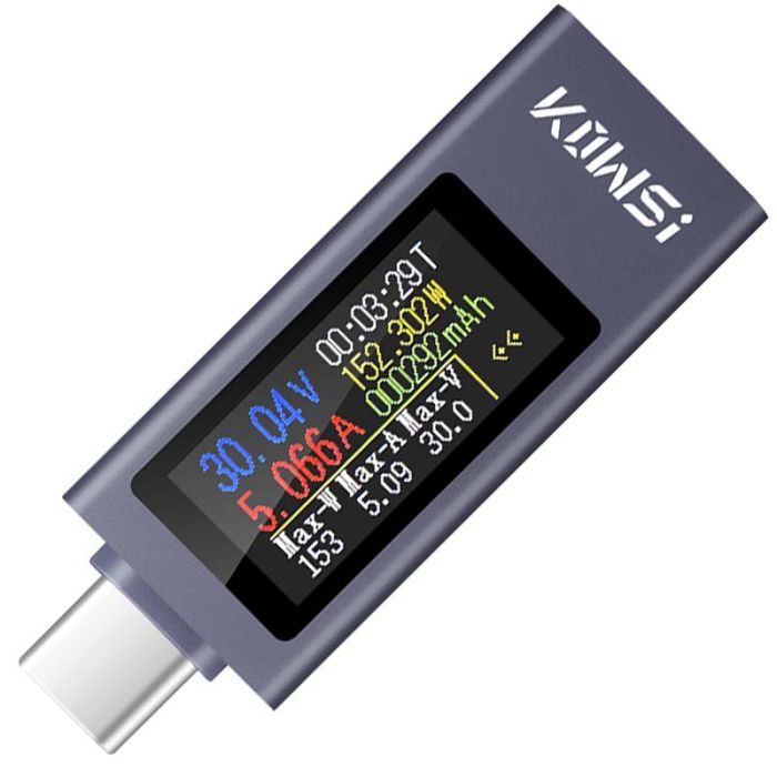 Багатофункціональний USB тестер KOWSI KWS-2302C Type-C / ударостійкий / QC3.0 / 4-30V / 12A