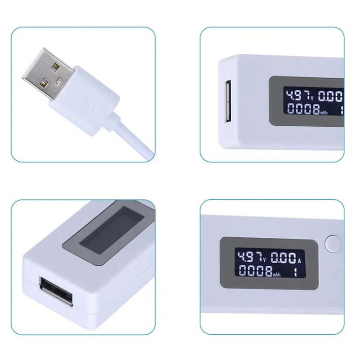 Багатофункціональний USB тестер KEWEISI KCX-017 струму напруги ємності Білий