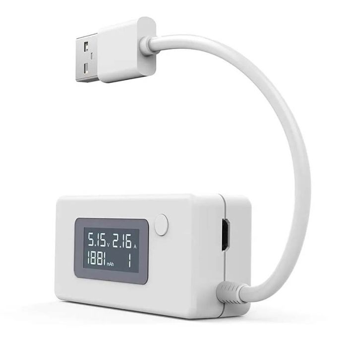 Багатофункціональний USB тестер KEWEISI KCX-017 струму напруги ємності Білий