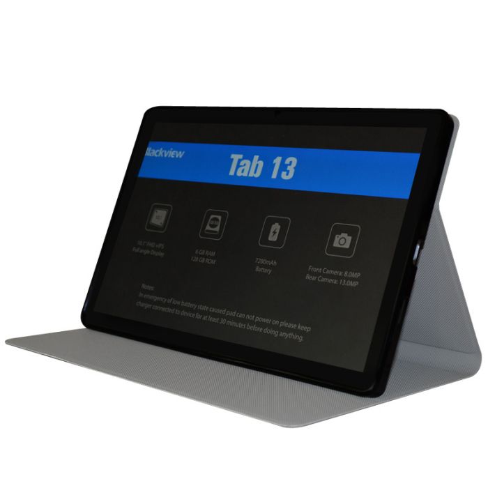 Чехол книжка для планшета Blackview Tab 13 / подставка / силиконовая основа / серый