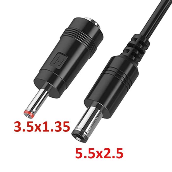 Перехідник живлення Keweisi 5,5*2,5мм / 3,5*1,35мм для роботи роутера від Powerbank