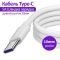 Кабель USB Type-C з подовженим роз'ємом / довжина конектора 10мм / 1м Білий