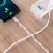 Кабель USB Type-C з подовженим роз'ємом / довжина конектора 10мм / 1м Білий