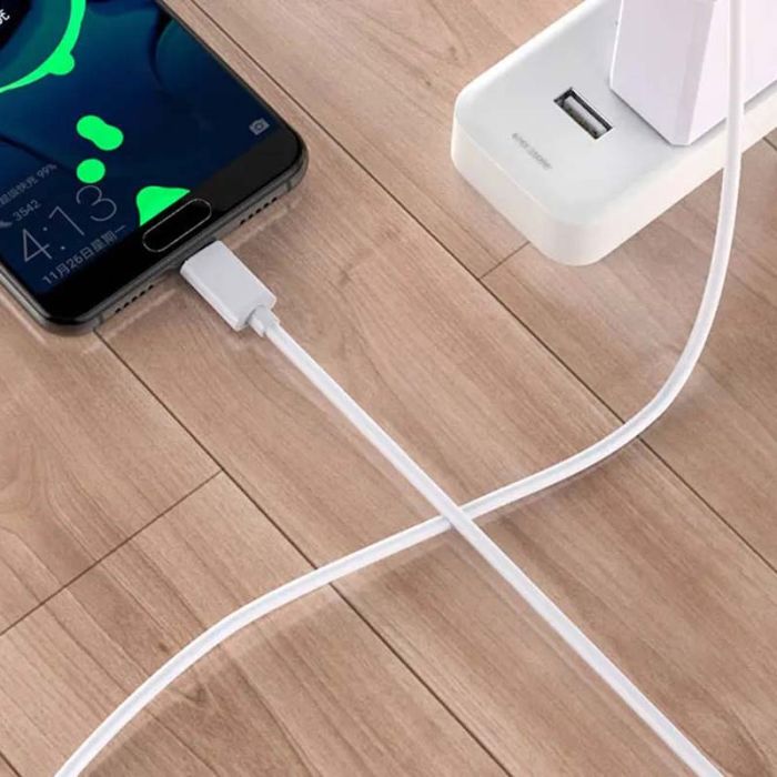 Кабель USB Type-C з подовженим роз'ємом / довжина конектора 10мм / 1м Білий