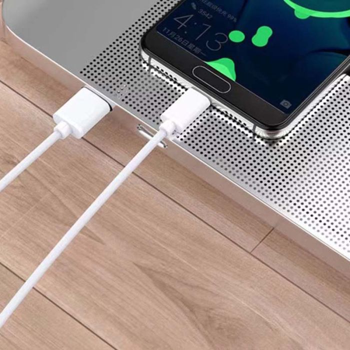 Кабель USB Type-C з подовженим роз'ємом / довжина конектора 10мм / 1м Білий