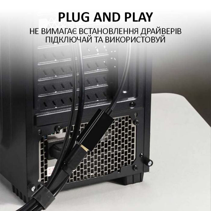 Перехідник адаптер XP-352 Display Port (тато) на HDMI (мама) 1080P HD Чорний