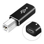 Переходник адаптер USB Type-C на USB-B 2.0 для принтера, сканера, синтезатора / черный