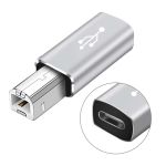 Переходник адаптер USB Type-C на USB-B 2.0 для принтера, сканера, синтезатора / серый