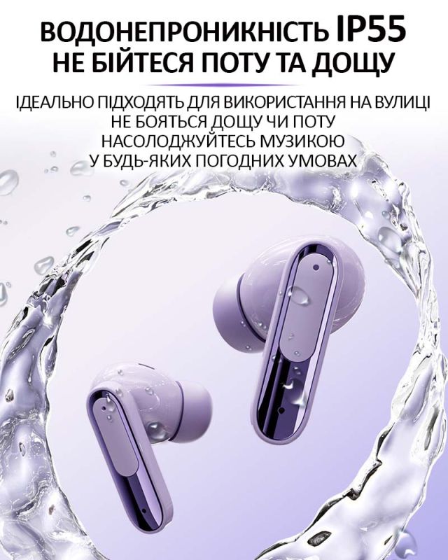 Бездротові навушники LIVE BEAM 3 TWS з LED дисплеєм, Bluetooth 5.4, ANC + ENC, 380mAh, IP55 Black