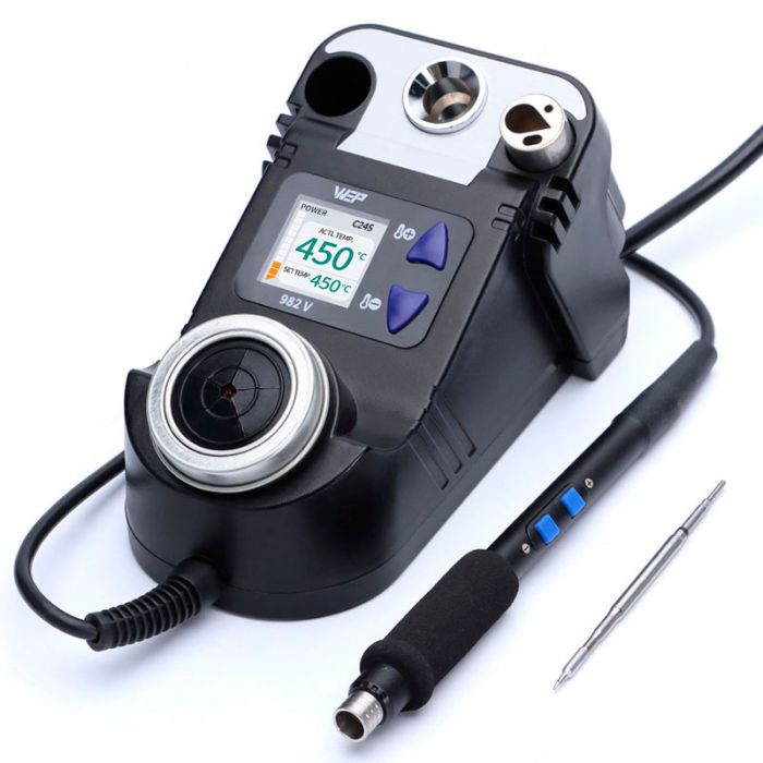 Паяльная станция WEP 982 V / прецизионный паяльник C245 / 90-450°C / 60 Вт Black