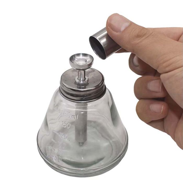 Емкость для спирта TE-18B с дозатором, трубка металл, 180 ml